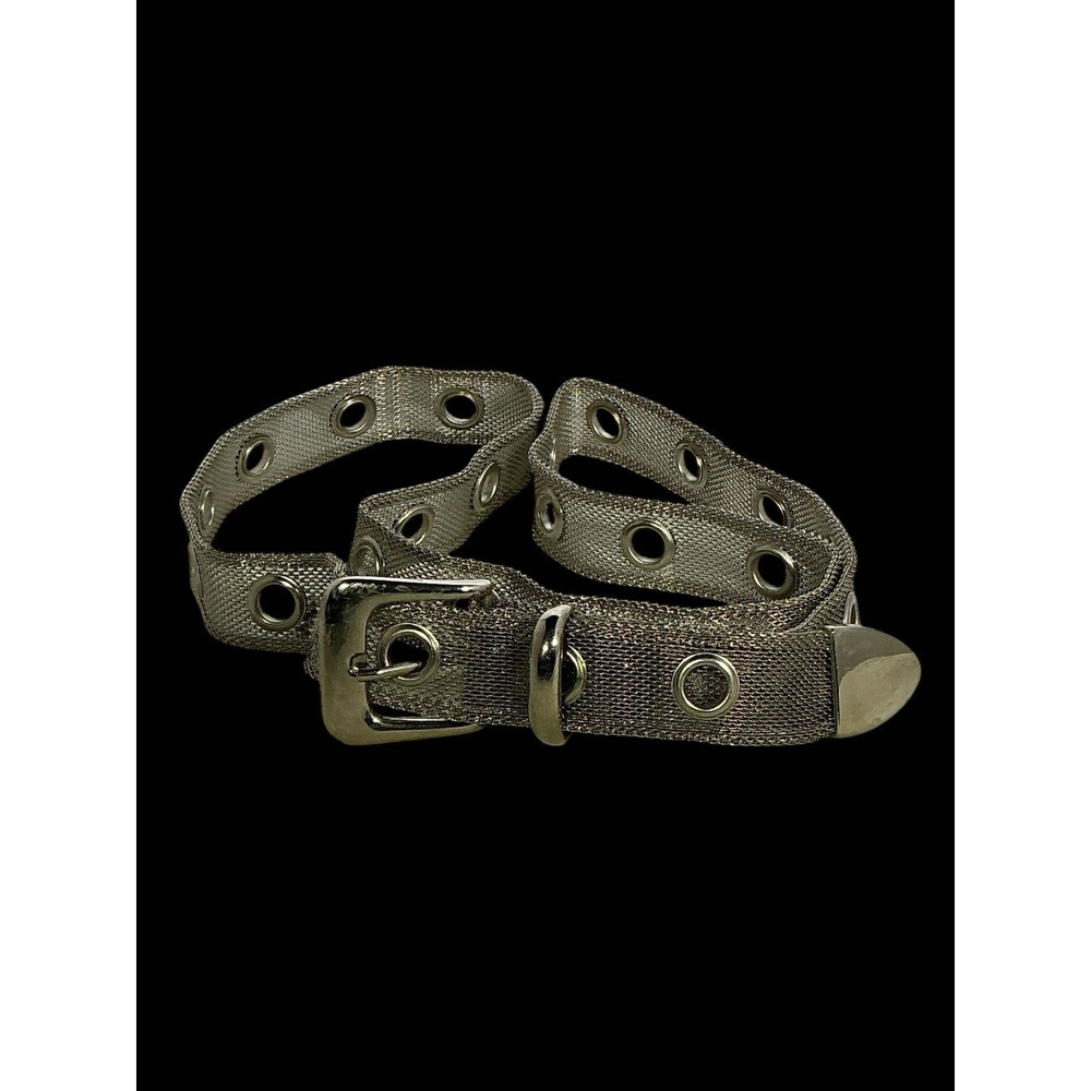 Western Bling Silver Mesh W/Grommets Belt Unbranded Sz L/XL‎
